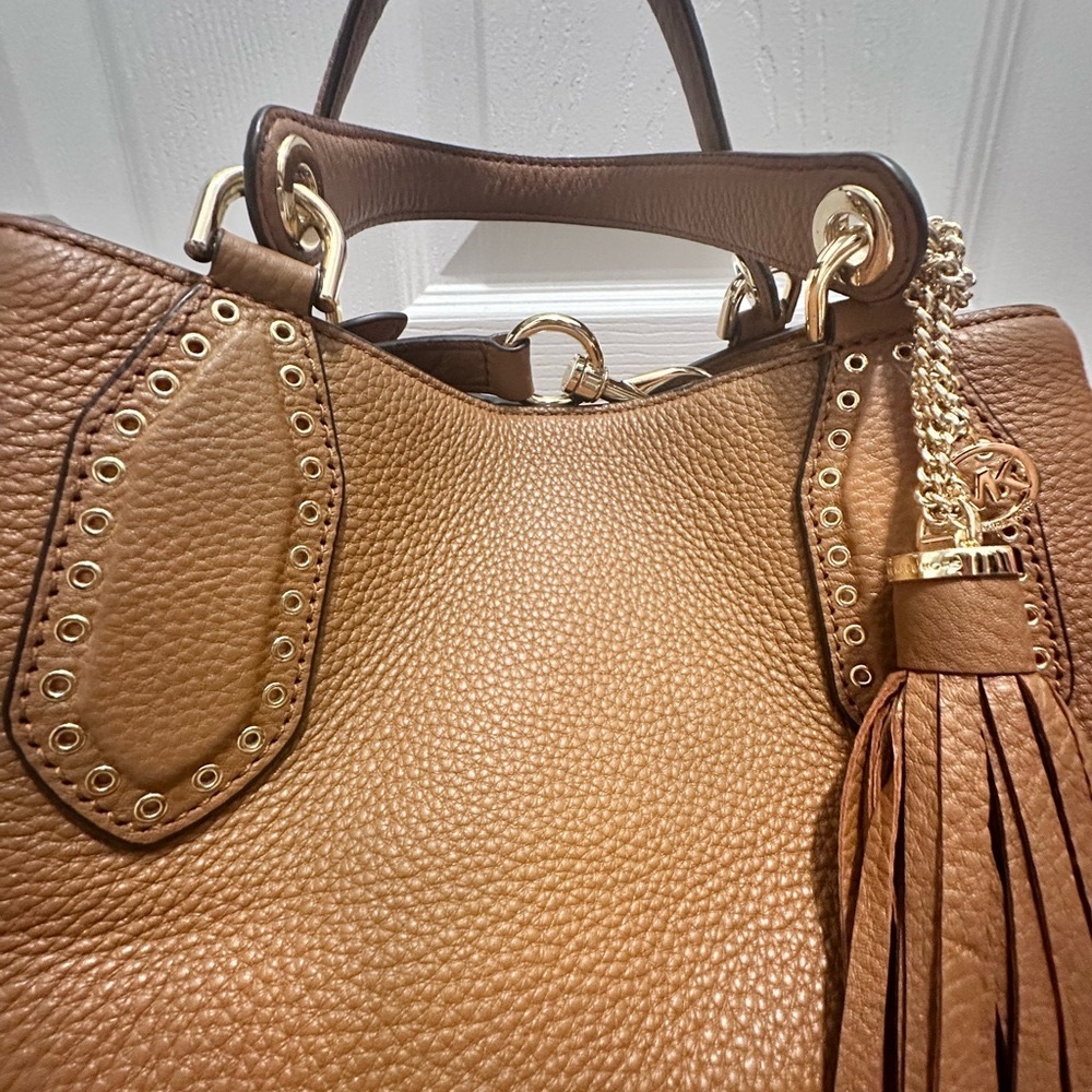 Michael Kors Brown Leather Tote Bag.         Large Size - Picture 8 of 8